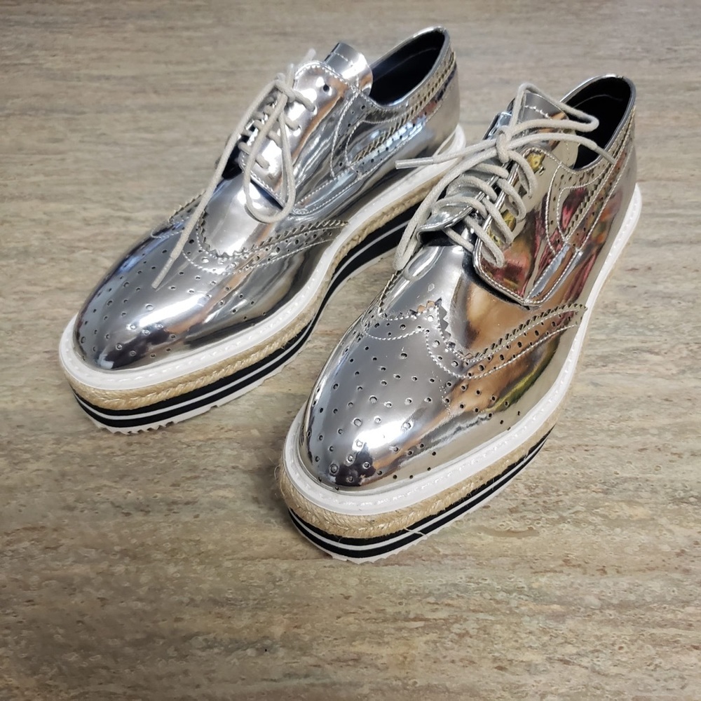 Xinsito Metallic Silver Espadrilles Platform Shoes - image 7